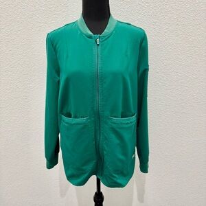 Figs Scrub Jacket for Women in Green Med